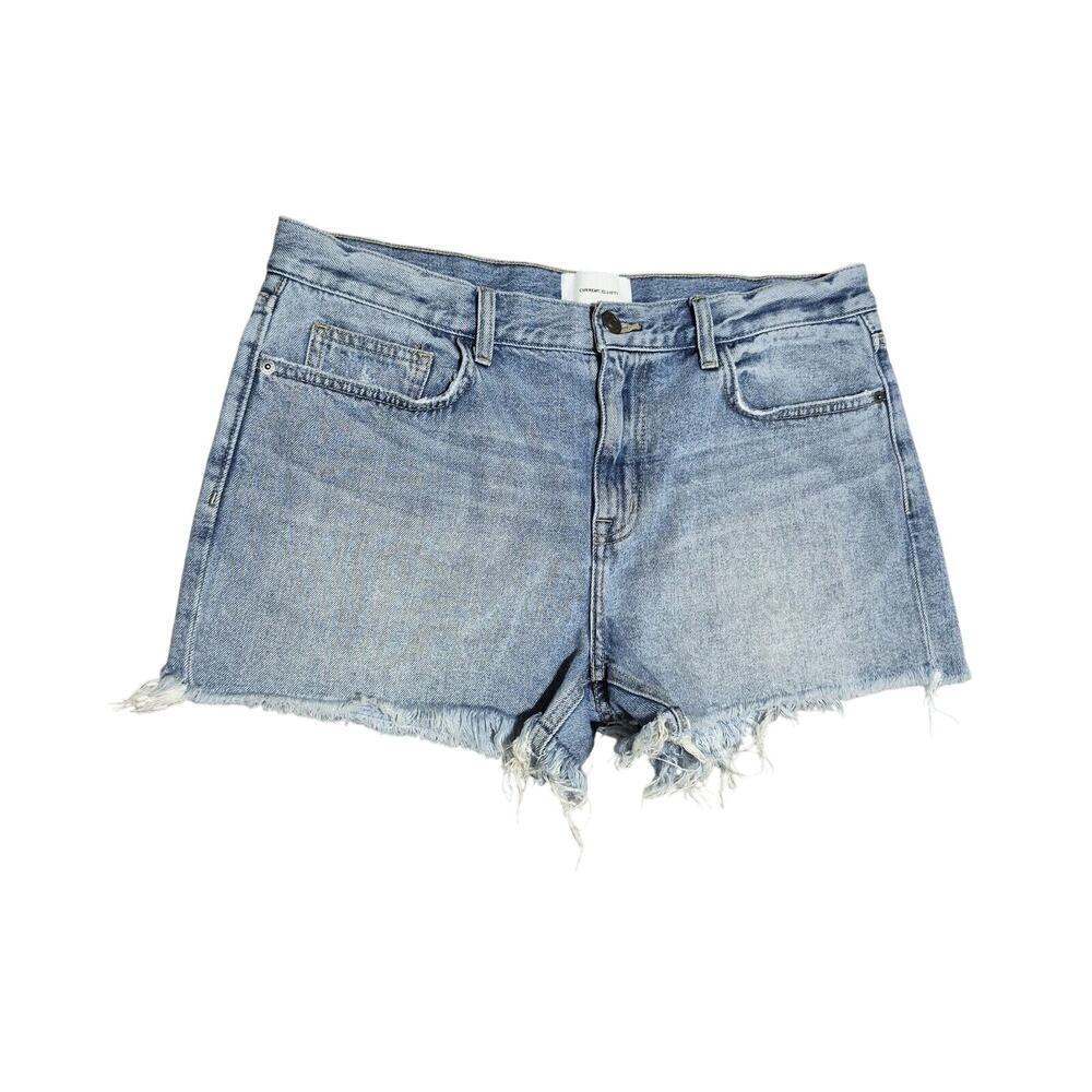 CURRENT/ELLIOTT Shorts Raw Hem 31 Cut Off Jean Blue Medium Wash Denim
